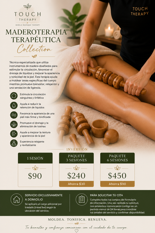 Therapeutic Maderoterapia package - 3 sesiones 60 min